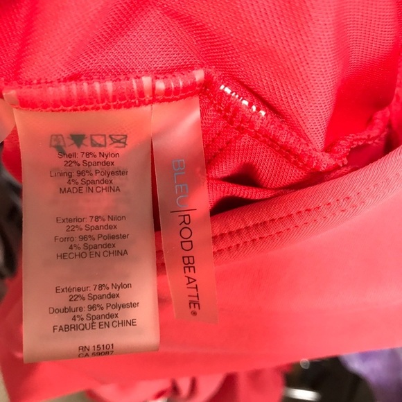 Bleu Rod Beattie scarlet twisted front one piece bathing suit size 12 - Picture 10 of 14